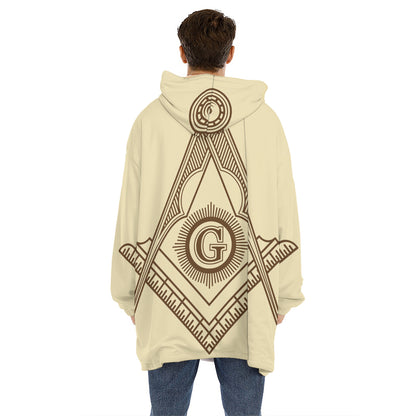 Freemasonry Symbol Print Hoodie Blanket