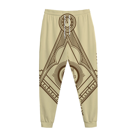 Freemasonry Symbol Print Jogger Pants