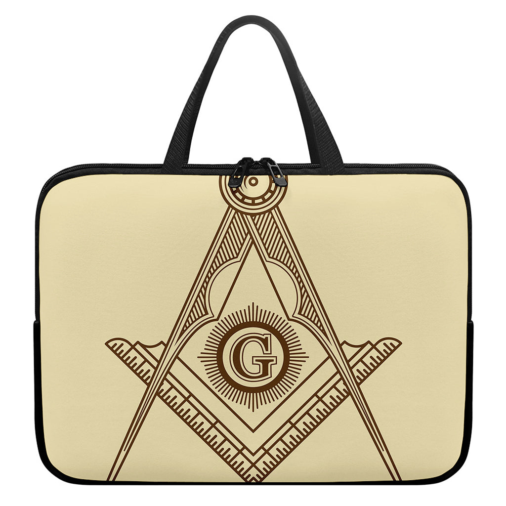 Freemasonry Symbol Print Laptop Sleeve With Handle