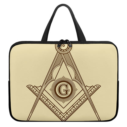 Freemasonry Symbol Print Laptop Sleeve With Handle