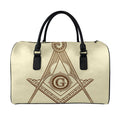 Freemasonry Symbol Print Leather Duffel Bag