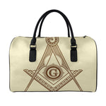 Freemasonry Symbol Print Leather Duffle Bag
