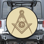 Freemasonry Symbol Print Leather Spare Tire Cover