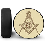 Freemasonry Symbol Print Leather Spare Tire Cover