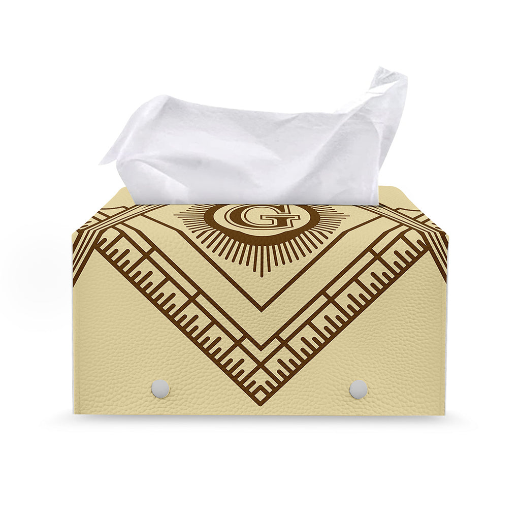 Freemasonry Symbol Print Leather Tissue Box Cover