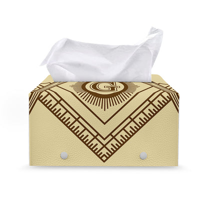 Freemasonry Symbol Print Leather Tissue Box Cover