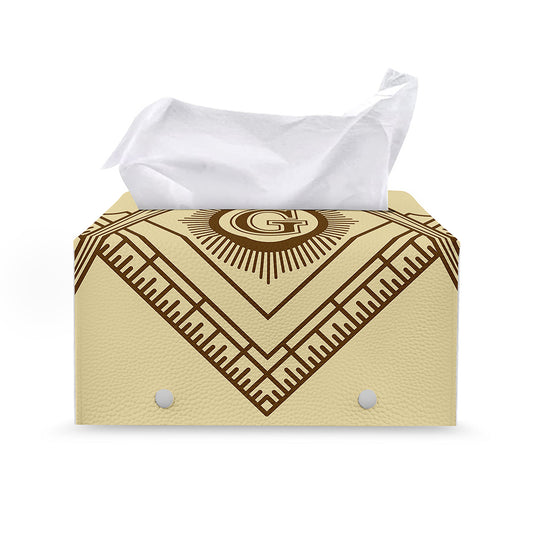 Freemasonry Symbol Print Leather Tissue Box Cover
