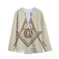 Freemasonry Symbol Print Long Sleeve Short Coat