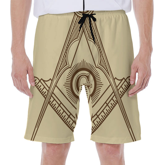 Freemasonry Symbol Print Men's Beach Shorts