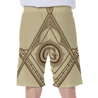 Freemasonry Symbol Print Men's Beach Shorts