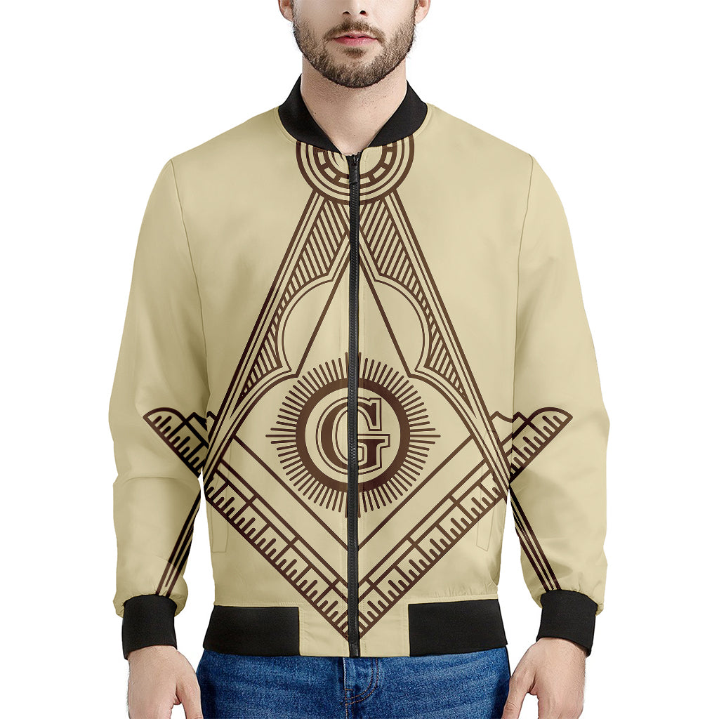 Freemasonry Symbol Print Men's Bomber Jacket