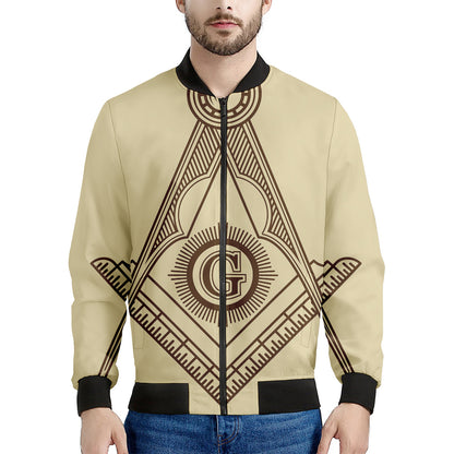 Freemasonry Symbol Print Men's Bomber Jacket