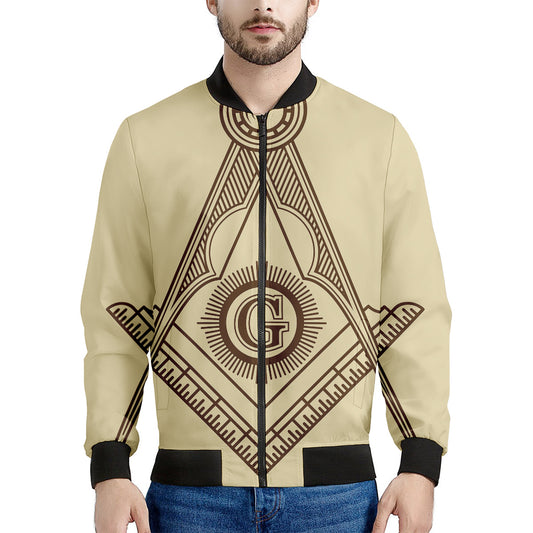 Freemasonry Symbol Print Men's Bomber Jacket