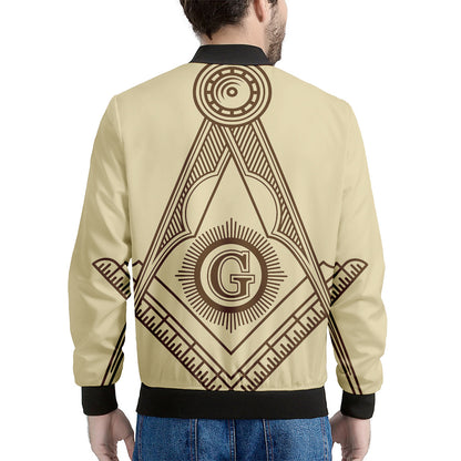Freemasonry Symbol Print Men's Bomber Jacket