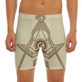 Freemasonry Symbol Print Men's Long Boxer Briefs