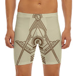 Freemasonry Symbol Print Men's Long Boxer Briefs