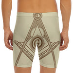 Freemasonry Symbol Print Men's Long Boxer Briefs