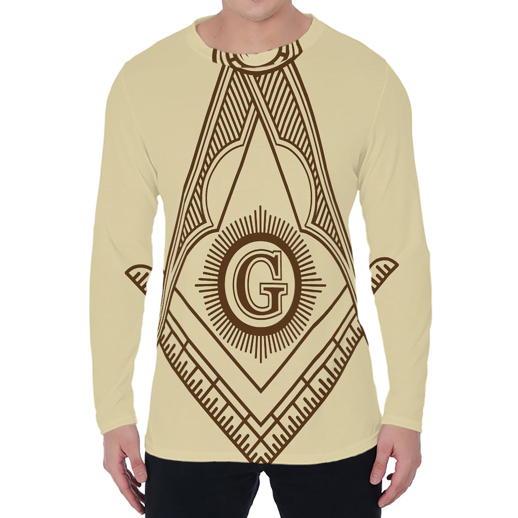 Freemasonry Symbol Print Men's Long Sleeve T-Shirt