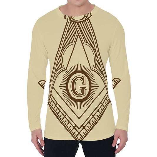 Freemasonry Symbol Print Men's Long Sleeve T-Shirt