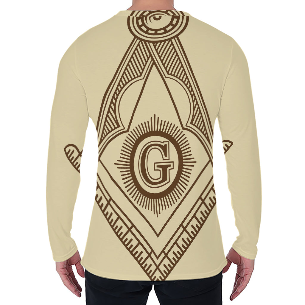 Freemasonry Symbol Print Men's Long Sleeve T-Shirt