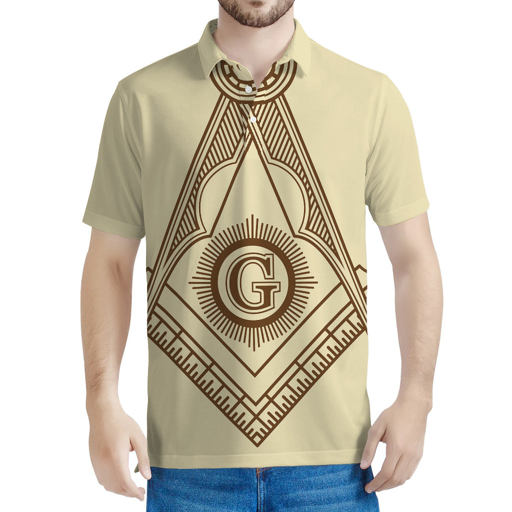 Freemasonry Symbol Print Men's Polo Shirt
