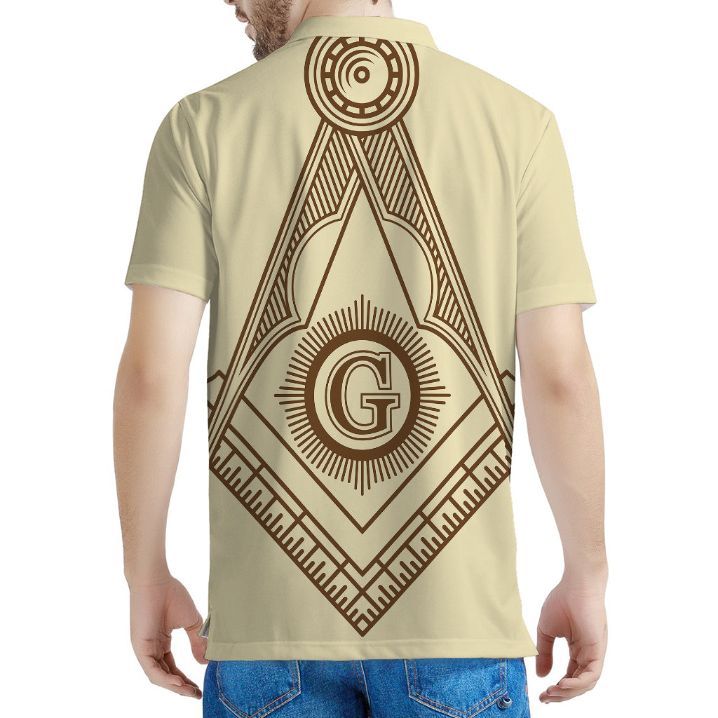 Freemasonry Symbol Print Men's Polo Shirt