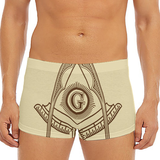 Freemasonry Symbol Print Men's Short Boxer Briefs