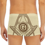 Freemasonry Symbol Print Men's Short Boxer Briefs