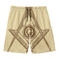 Freemasonry Symbol Print Men's Swim Trunks