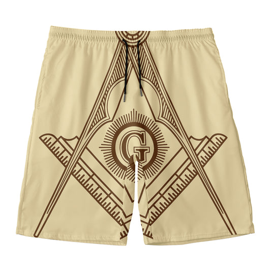 Freemasonry Symbol Print Men's Swim Trunks