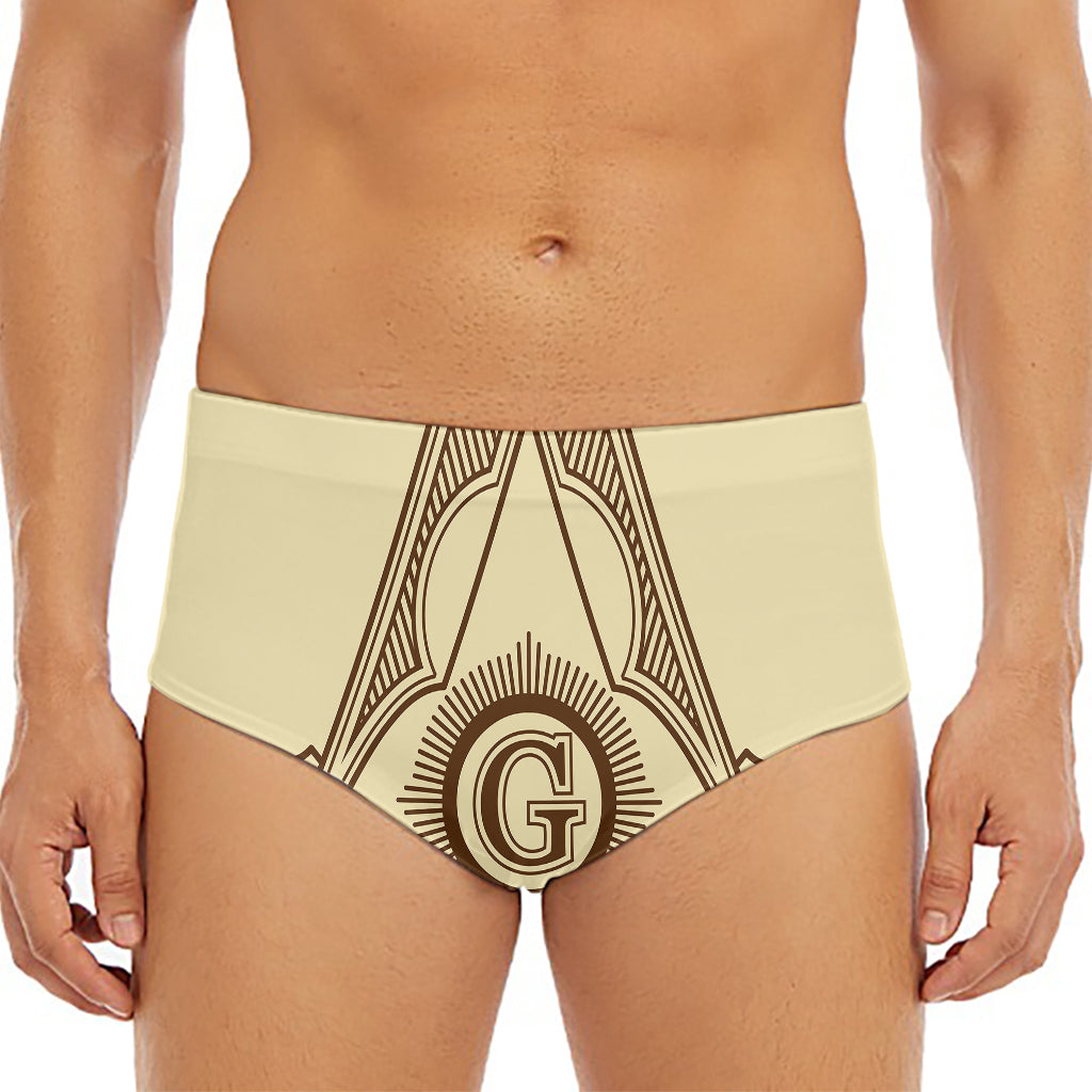 Freemasonry Symbol Print Men's Triangle Swim Briefs