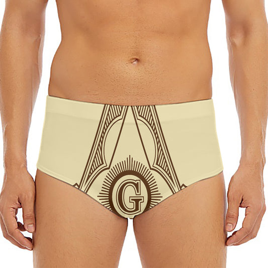 Freemasonry Symbol Print Men's Triangle Swim Briefs