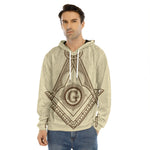 Freemasonry Symbol Print Men's Velvet Pullover Hoodie