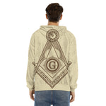 Freemasonry Symbol Print Men's Velvet Pullover Hoodie