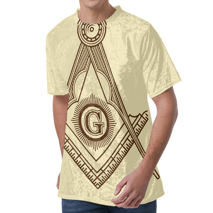 Freemasonry Symbol Print Men's Velvet T-Shirt