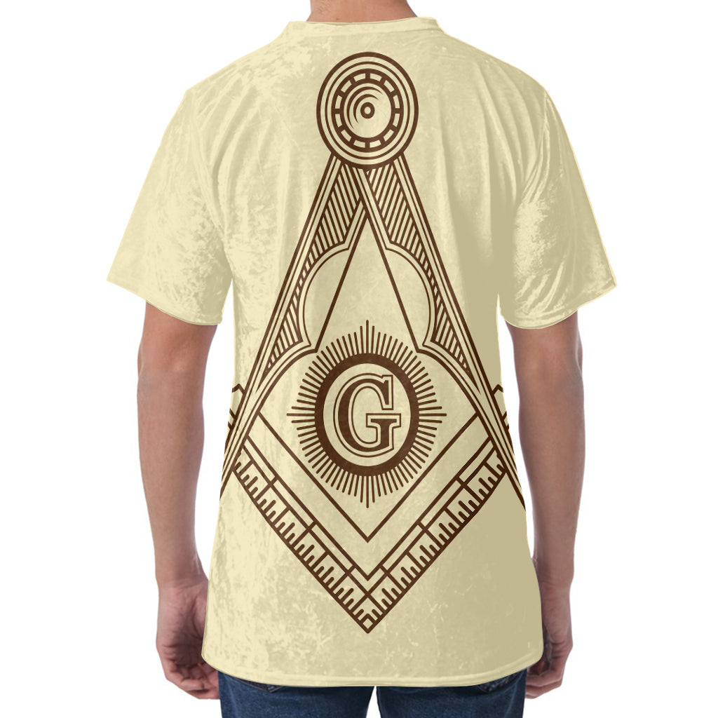 Freemasonry Symbol Print Men's Velvet T-Shirt