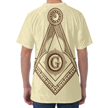 Freemasonry Symbol Print Men's Velvet T-Shirt