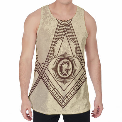 Freemasonry Symbol Print Men's Velvet Tank Top