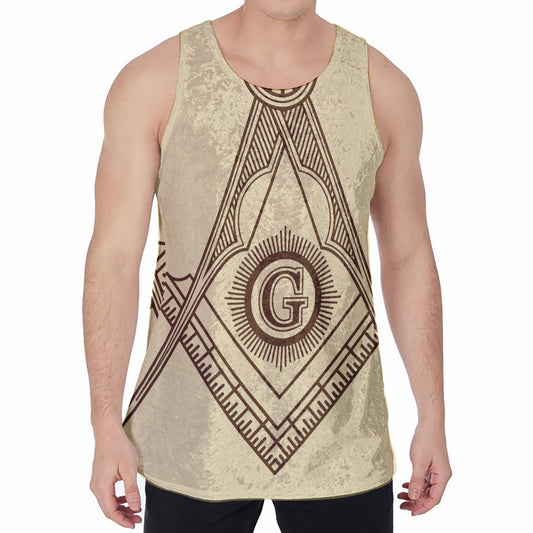 Freemasonry Symbol Print Men's Velvet Tank Top