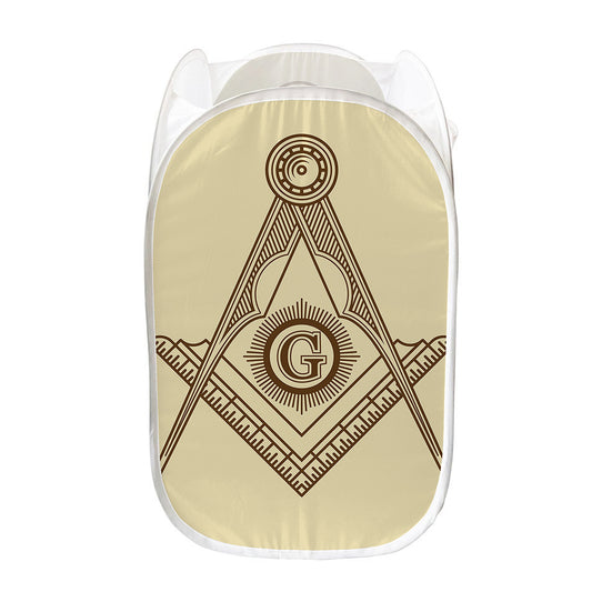 Freemasonry Symbol Print Mesh Laundry Hamper