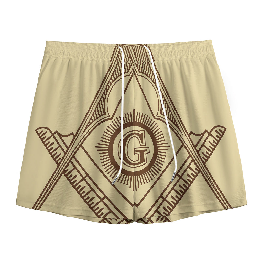 Freemasonry Symbol Print Mesh Shorts