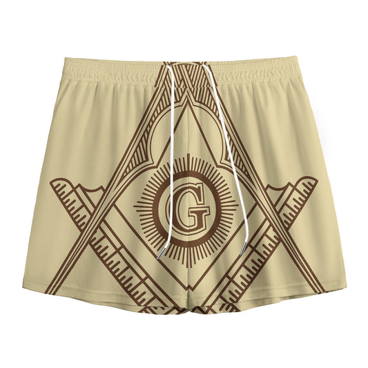 Freemasonry Symbol Print Mesh Shorts