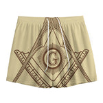 Freemasonry Symbol Print Mesh Shorts