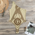 Freemasonry Symbol Print One Shoulder Bodysuit