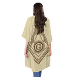 Freemasonry Symbol Print Open Front Beach Cover Up