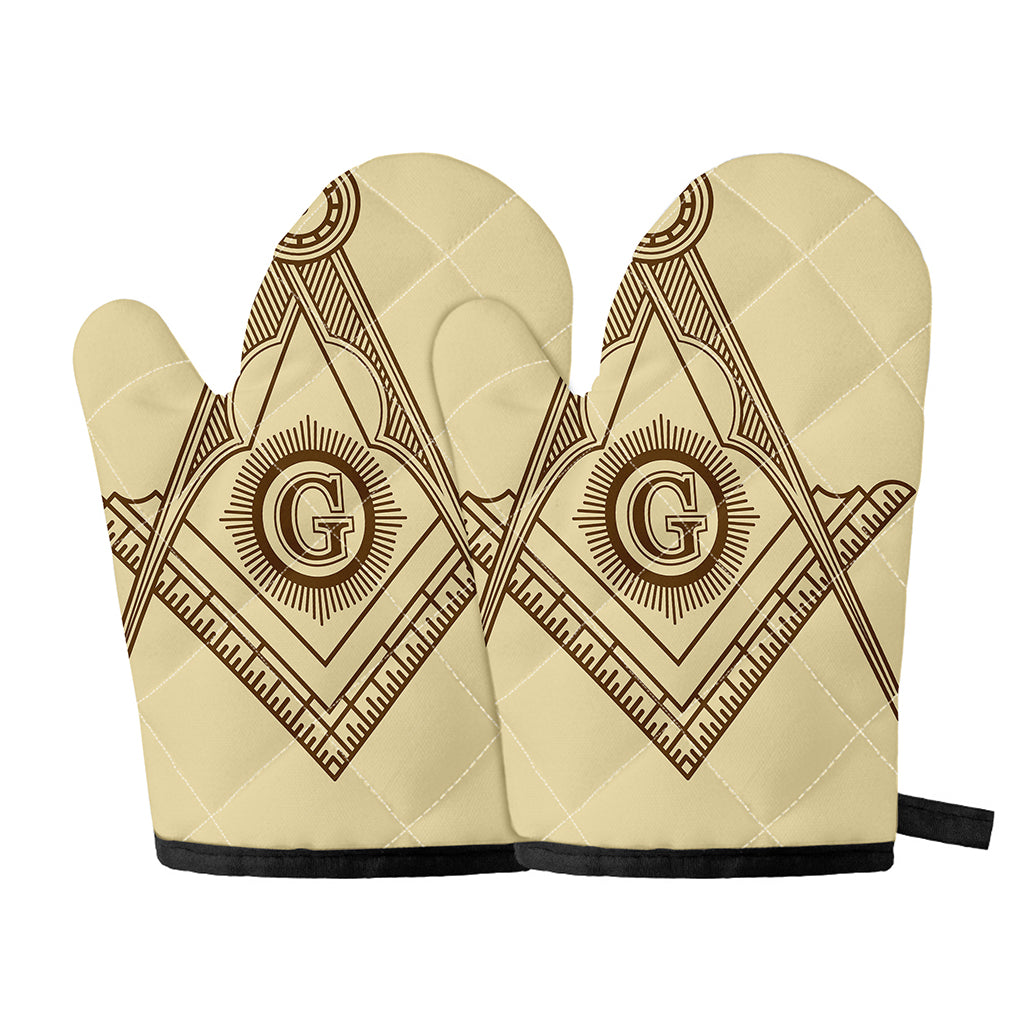 Freemasonry Symbol Print Oven Mitts