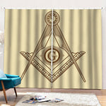 Freemasonry Symbol Print Pencil Pleat Curtains