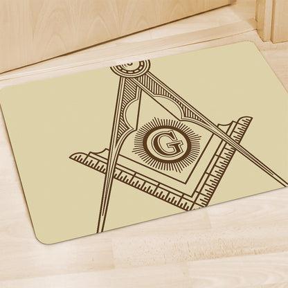 Freemasonry Symbol Print Polyester Doormat