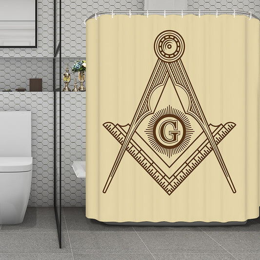 Freemasonry Symbol Print Polyester Shower Curtain
