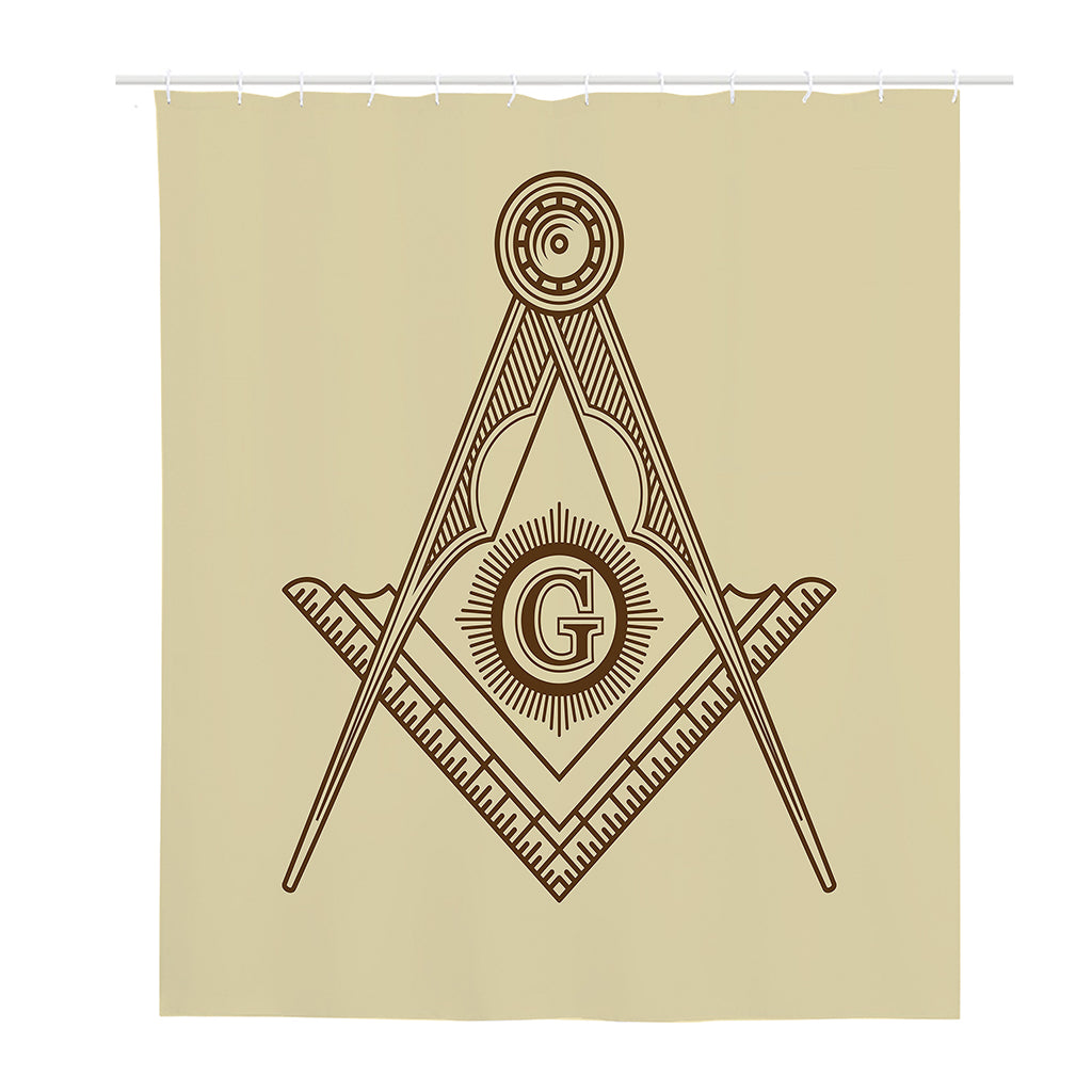 Freemasonry Symbol Print Polyester Shower Curtain